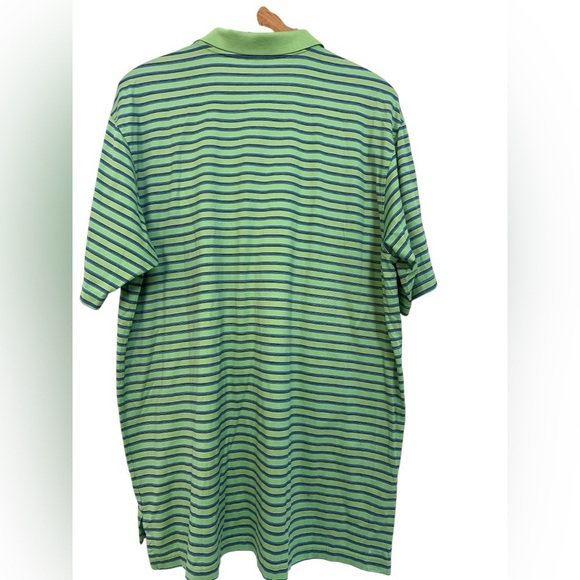 Peter Millar Men’s Green and Blue Striped Golf Polo Size XL - Picture 5 of 6